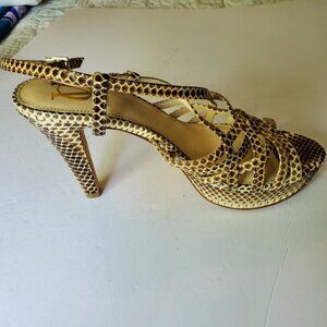 Vero Cuoci Leather Strappy Slingback Platform Heels Size 7